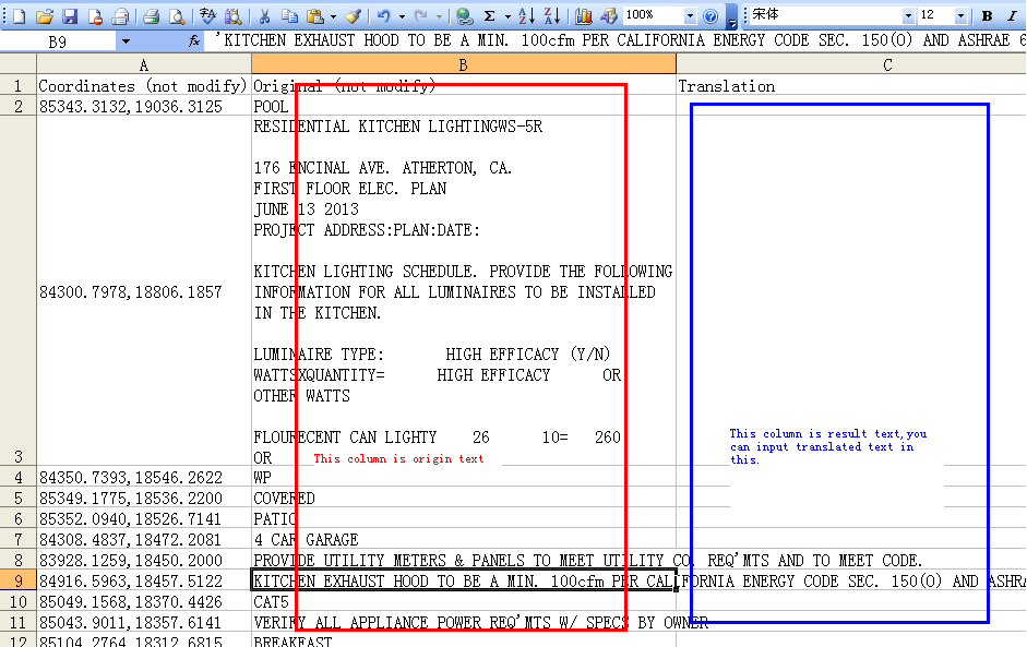 editing the excel file